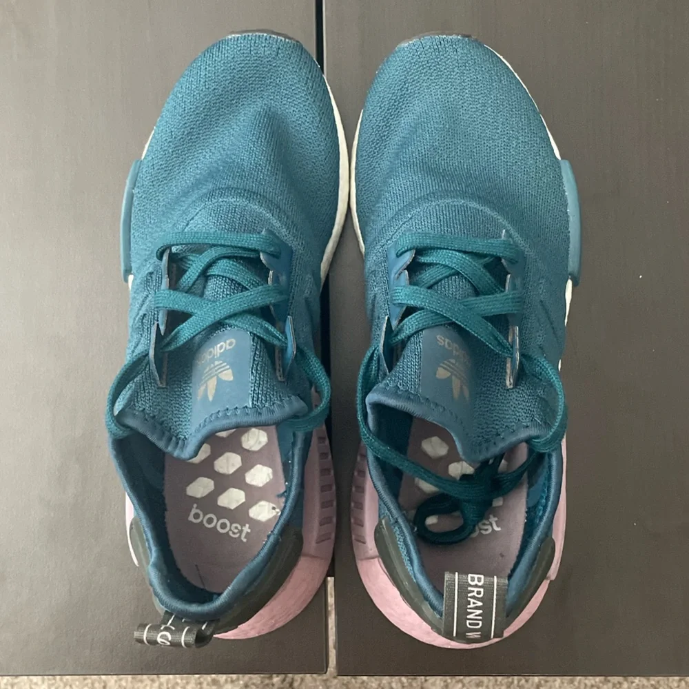 Women’s Adidas NMD Teal, Mauve, & Charcoal - Picture 2 of 5